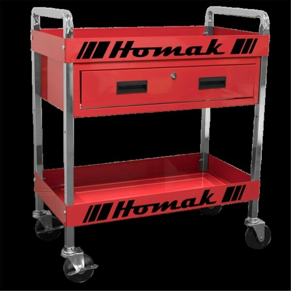 Homak 30 in. 1 - Drawer Service Cart, Red RD06030210